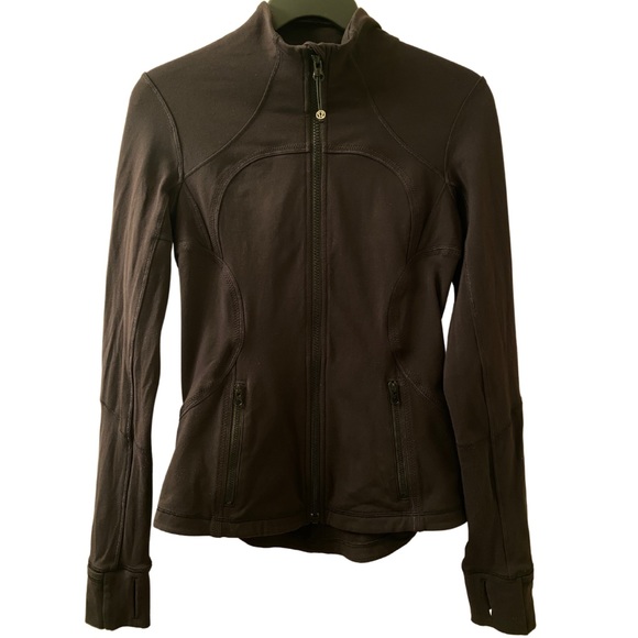 lululemon athletica Jackets & Blazers - Lululemon Forme Black Jacket Size 4 Brushed Luon Material Full Zip Mid Hip